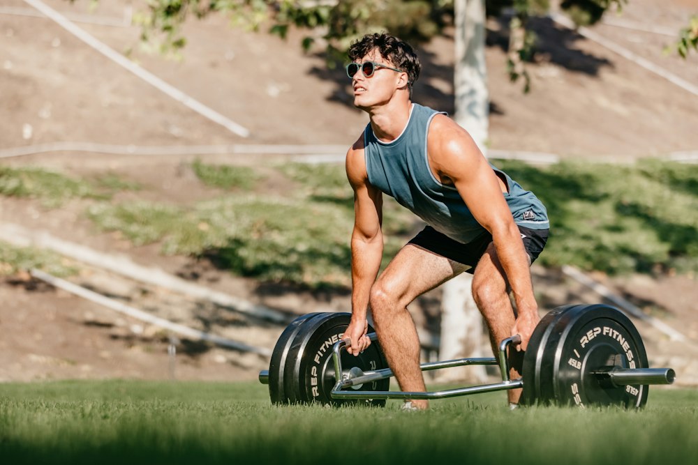 Athlete descending into a barbell back squat